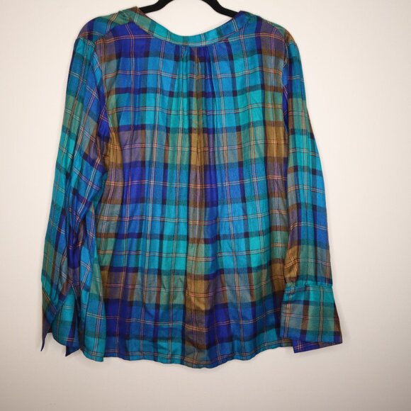 Kut From the Kloth Long Sleeve Plaid Shirt, 1X, NWT - Picture 2 of 5